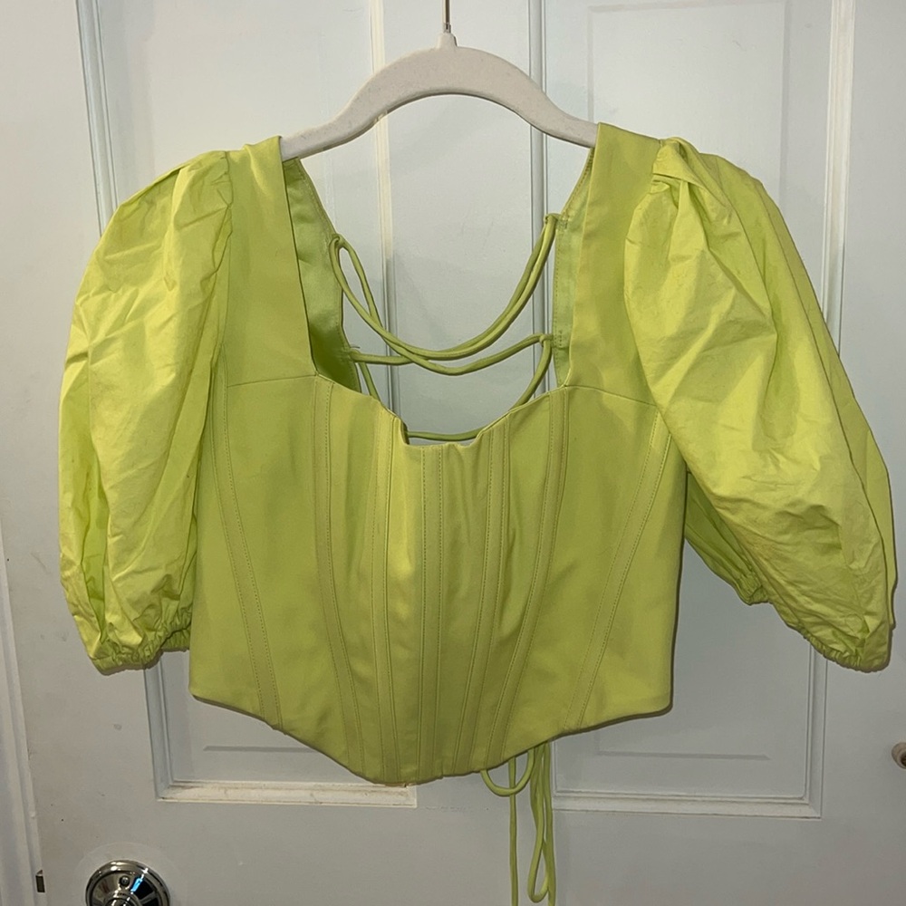 Bardot Gia Corset Bustier in Lime